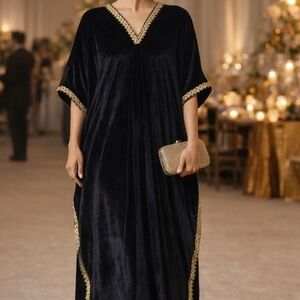 Elegant Black and Gold Women's Dress